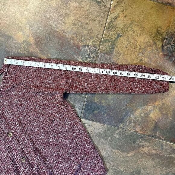 Bobbie Brooks Ladies Red Speckled Button Down Tie Bottom Sweater XL - Picture 5 of 11